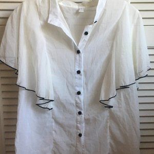 White blouse with flowing sleeves